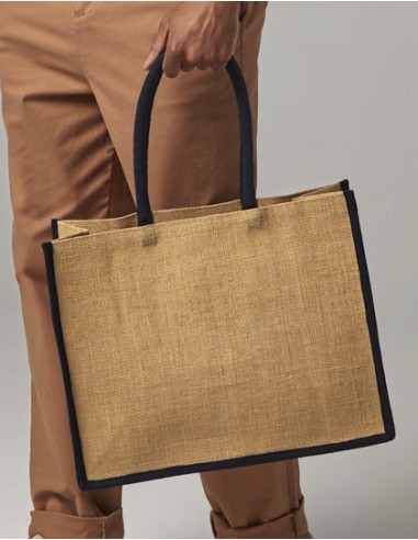 WES-W470-Natural Starched Jute Classic Shopper